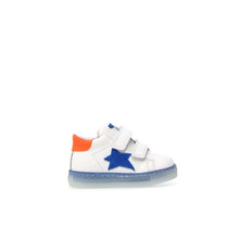 Load image into Gallery viewer, FALCOTTO SASHA BOYS FIRST WALKER VELCRO SNEAKER WHITE AZURE FLUO