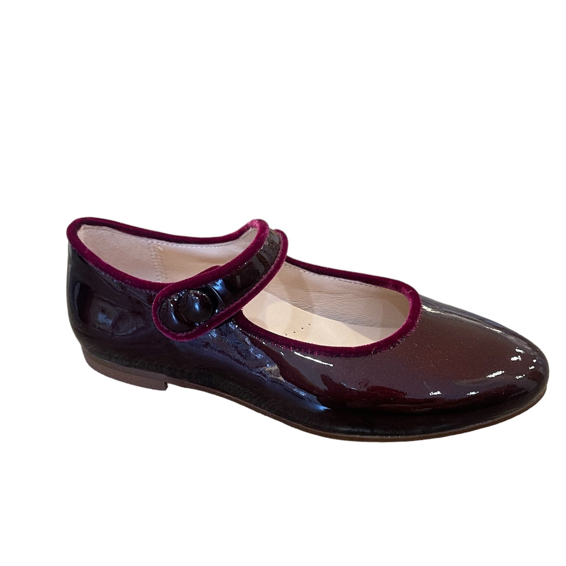 BEBERLIS 24055 GIRLS MARY JANE PATENT LEATHER BORDEAUX – Toesies Shoes