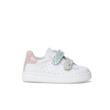 Load image into Gallery viewer, NATURINO HASSELT GIRLS LEATHER VELCRO SNEAKER WHITE ROSE