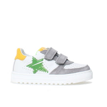 Load image into Gallery viewer, NATURINO HESS BOYS VELCRO LEATHER SNEAKERS GREY YELLOW