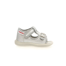 Load image into Gallery viewer, NATURINO PAROS SILVER GIRLS FIRST WALKER CANVAS SANDAL