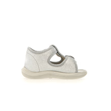 Load image into Gallery viewer, NATURINO PAROS SILVER GIRLS FIRST WALKER CANVAS SANDAL
