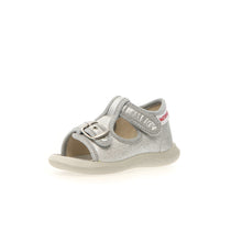 Load image into Gallery viewer, NATURINO PAROS SILVER GIRLS FIRST WALKER CANVAS SANDAL
