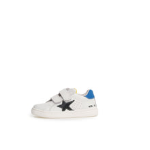 Load image into Gallery viewer, NATURINO PINN WHITE BLACK BOYS LEATHER VELCRO SNEAKERS