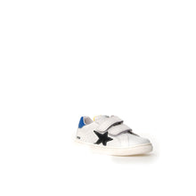 Load image into Gallery viewer, NATURINO PINN WHITE BLACK BOYS LEATHER VELCRO SNEAKERS