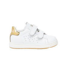 Load image into Gallery viewer, NATURINO HASSELT GIRLS LEATHER VELCRO SNEAKERS WHITE PLAT