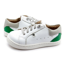 Load image into Gallery viewer, OLDSOLES QUEST BOYS LEATHER SNEAKERS WHITE GREEN
