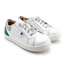 Load image into Gallery viewer, OLDSOLES QUEST BOYS LEATHER SNEAKERS WHITE GREEN