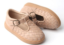 Load image into Gallery viewer, CONSCIOUSLY BABY UNISEX LEATHER WOVEN T BAR SHOE