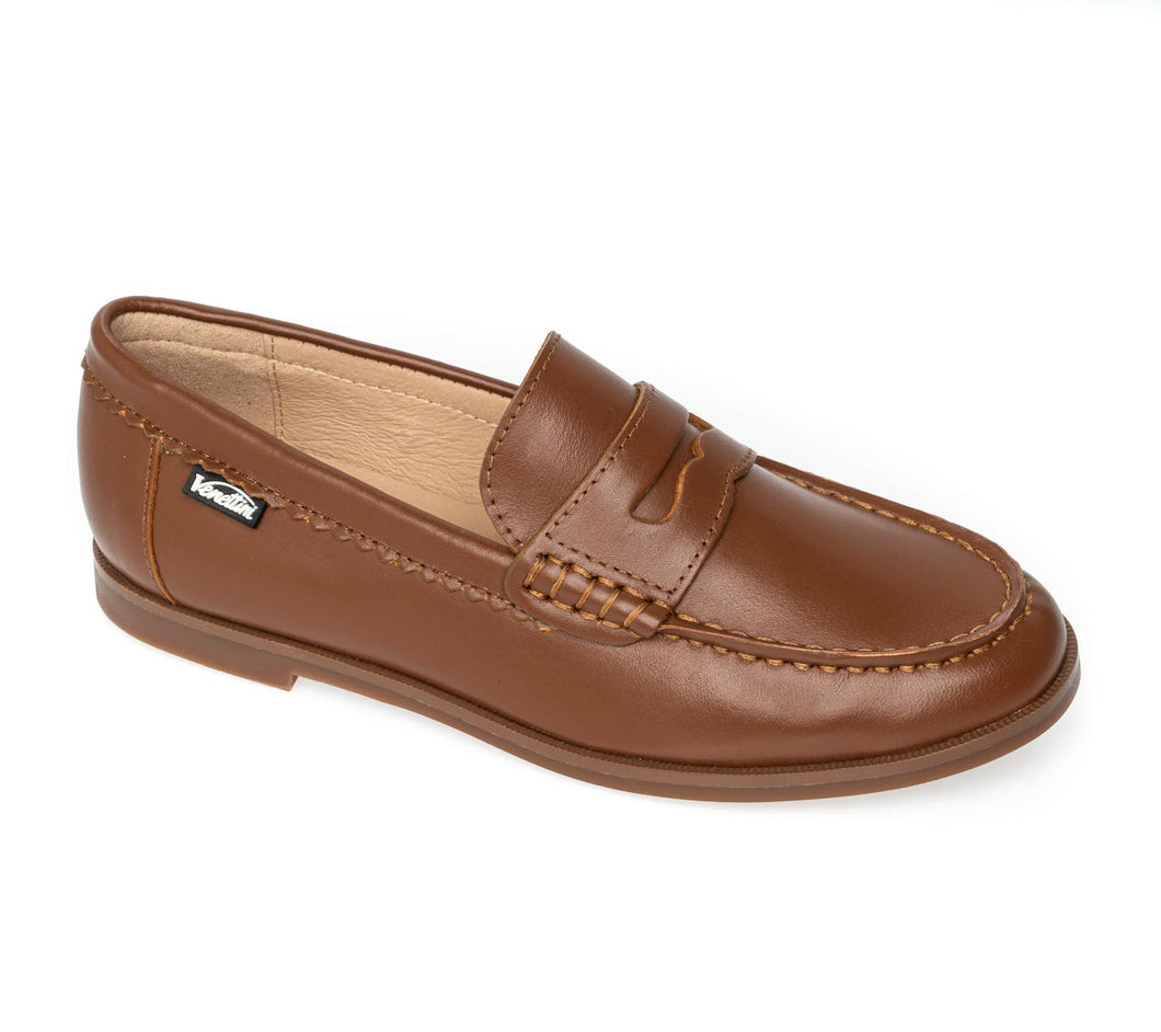 VENETTINI LONDON LUGGAGE BOYS PENNY LOAFER SLIP ON LEATHER DRESS SHOE