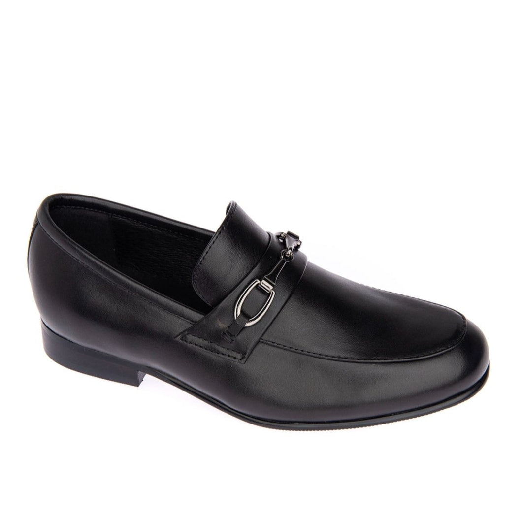 VENETTINI ACE59 BOYS SLIP ON BLACK LEATHER DRESS SHOE VENETTINI ACE59 BOYS SLIP ON BLACK LEATHER DRESS SHOE