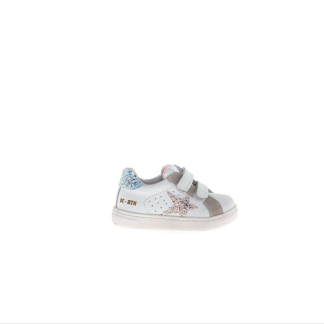 NATURINO PINN GIRLS SNEAKER WHITE CIPRIA CELESTE