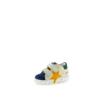 Load image into Gallery viewer, FALCOTTO SALAZAR 3 BOYS FIRST WALKER SNEAKERS VELCRO CLOSURE MILK AZURE DARK ORANGE
