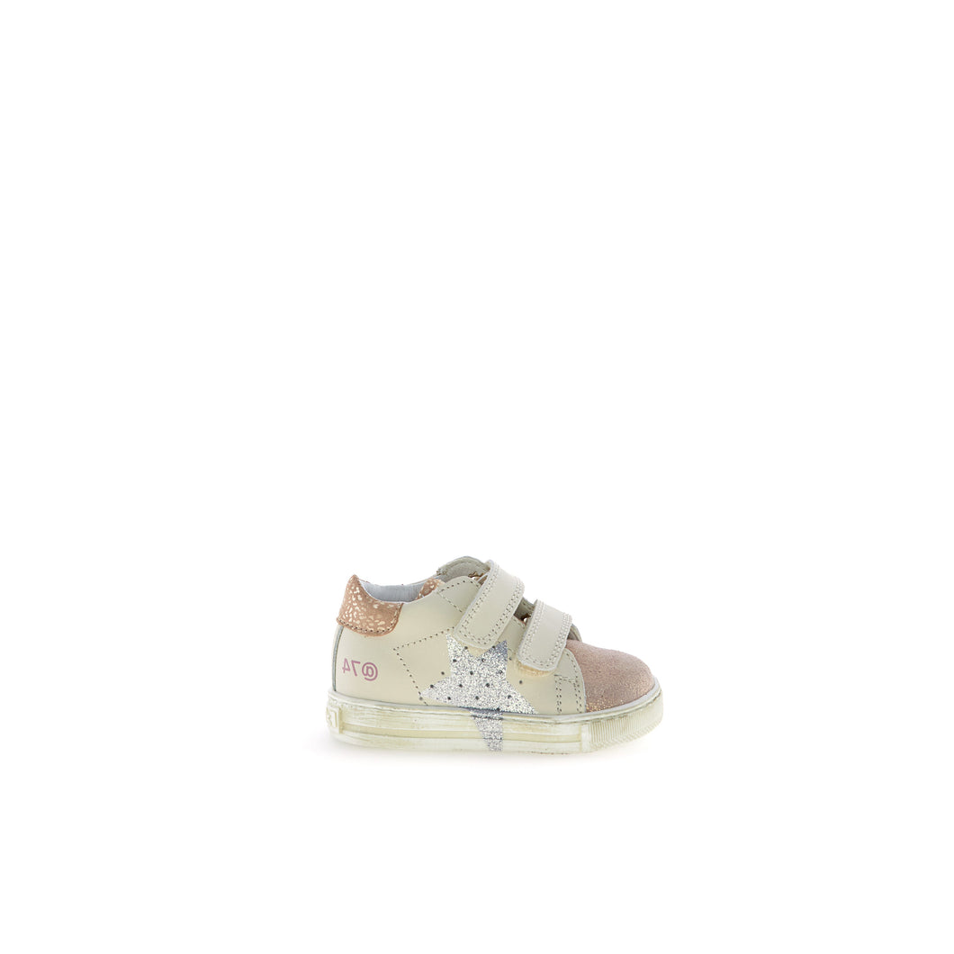 FALCOTTO SALAZAR GIRLS FIRST WALKER VELCRO SNEAKER MILK ROSE
