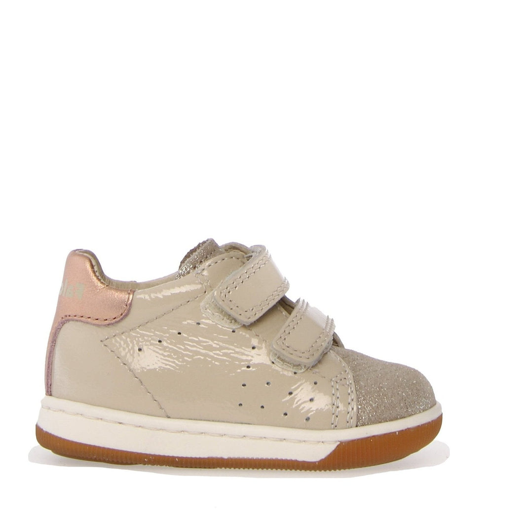 FALCOTTO ADAM GIRLS FIRST WALKER SNEAKER MILK PLATINUM VELCRO