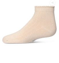 Load image into Gallery viewer, MEMOI MK-1003 DITSY FLORAL SCALLOPED CUFF ANKLET SOCK
