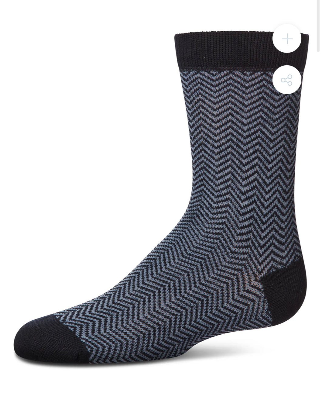 MEMOI MK-187 HERRINGBONE BOYS CREW SOCK