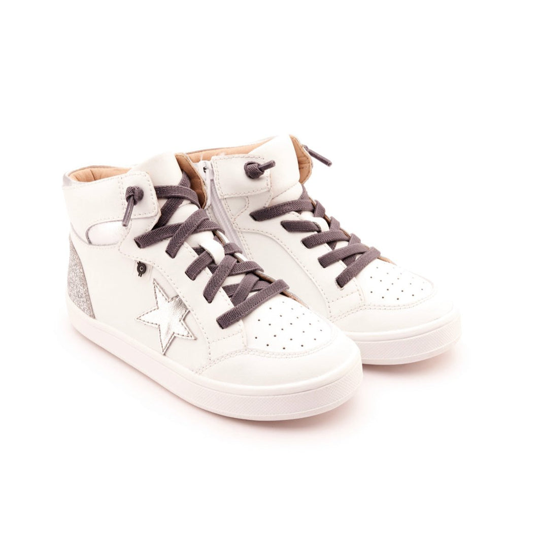OLDSOLES STARLING GIRLS LEATHER HIGH TOP SNEAKERS