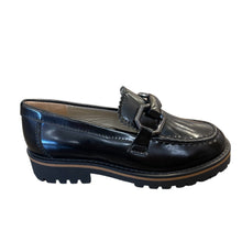 Load image into Gallery viewer, BEBERLIS 24110 GIRLS LEATHER BUCKLE LOAFER BLACK
