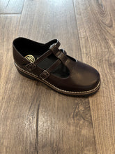 Load image into Gallery viewer, BLUBLONC BERESBROWN GIRLS DOUBLE T STRAP BROWN GRAIN DRESS SHOE
