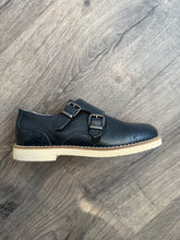 Load image into Gallery viewer, JASON BOYS DRESS SHOES NAVY MONKSTRAP BEIGE BOTTOM
