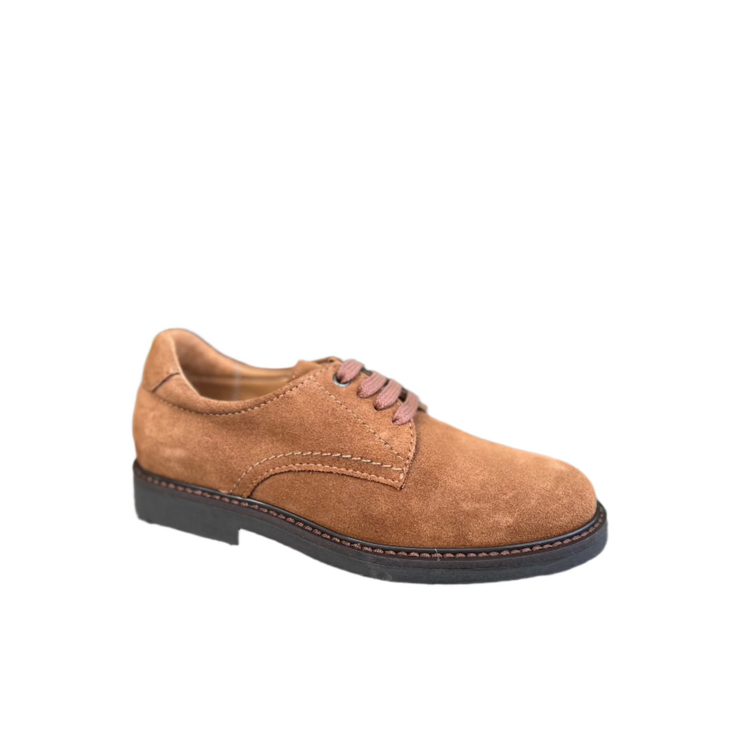 BEBERLIS KAPLAN BOYS SUEDE LACE UP BROWN SHOES