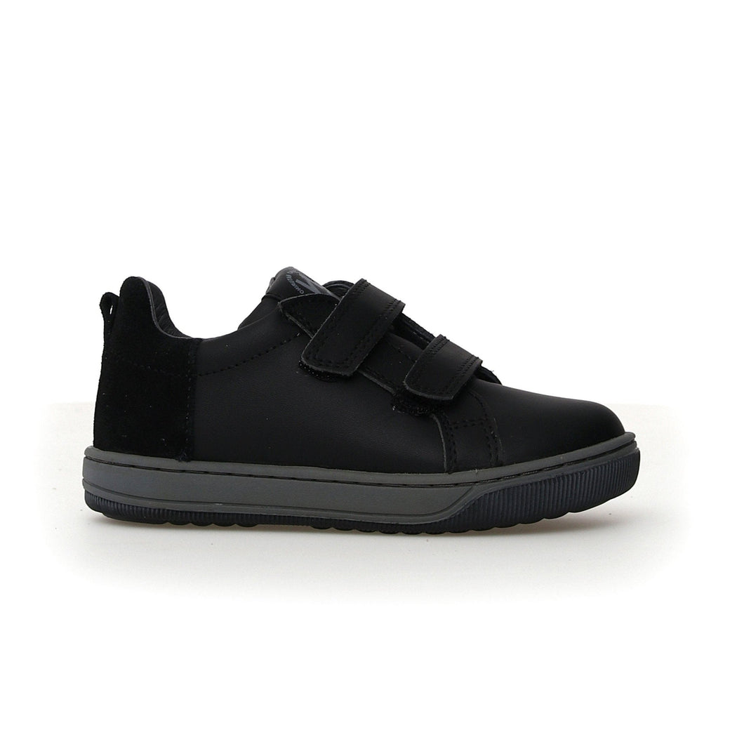 NATURINO CALEB BOYS BLACK LEATHER VELCRO SNEAKER