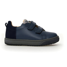 Load image into Gallery viewer, NATURINO CALEB BOYS NAVY VELCRO LEATHER SNEAKER
