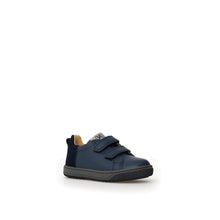 Load image into Gallery viewer, NATURINO CALEB BOYS NAVY VELCRO LEATHER SNEAKER
