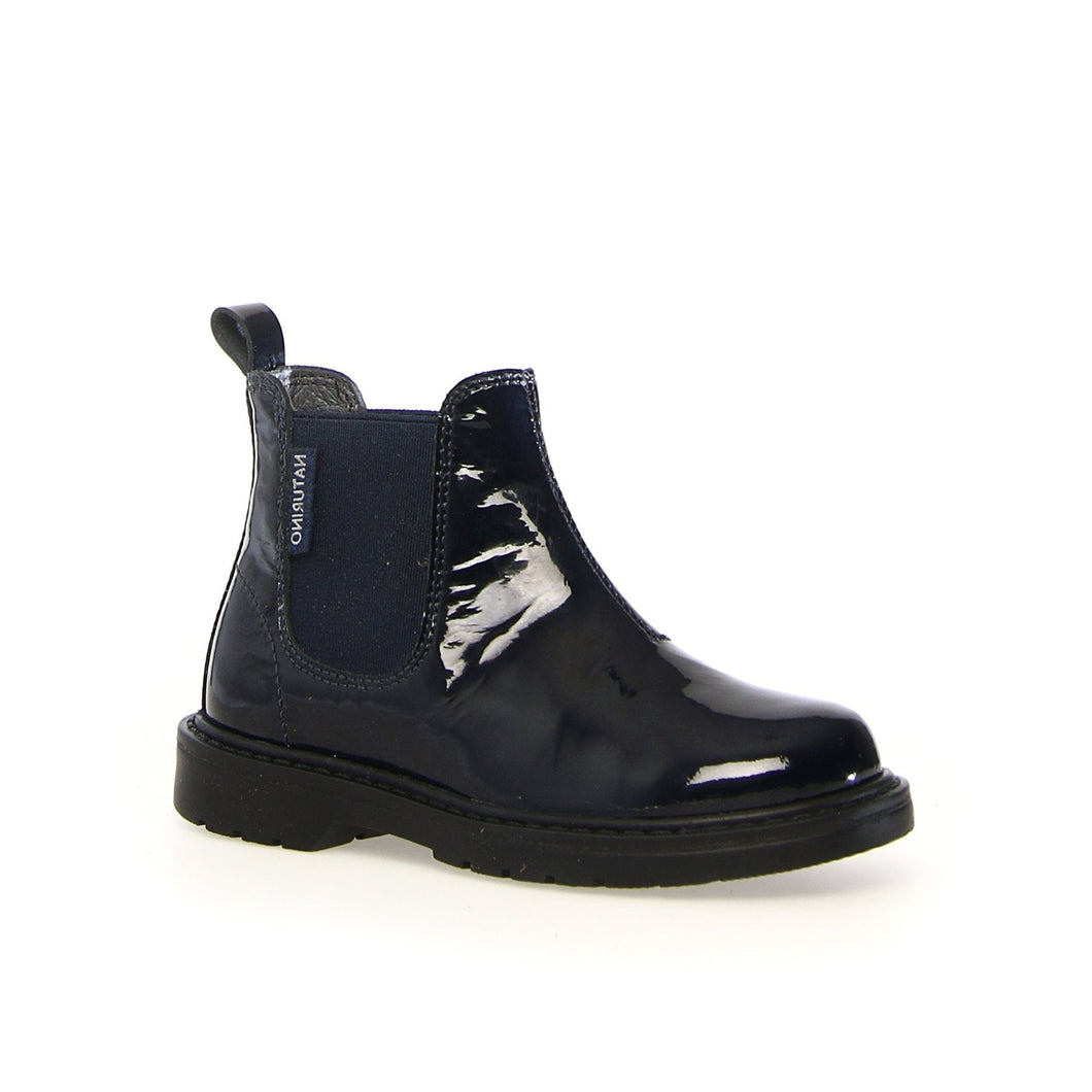 NATURINO PICCADILLY GIRLS PATENT LEATHER BOOTS NAVY
