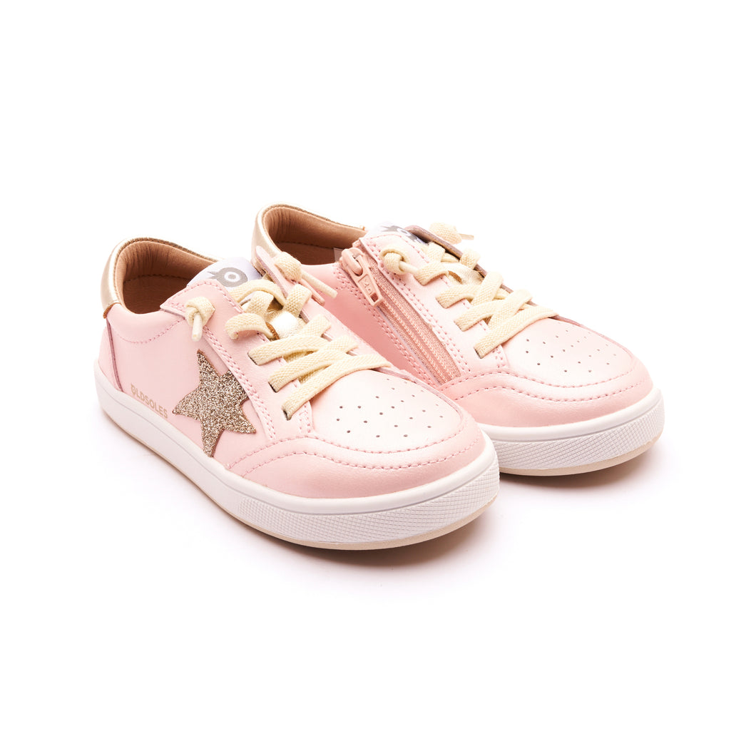 OLDSOLES PLATINUM RUNNER GIRLS LEATHER SNEAKER