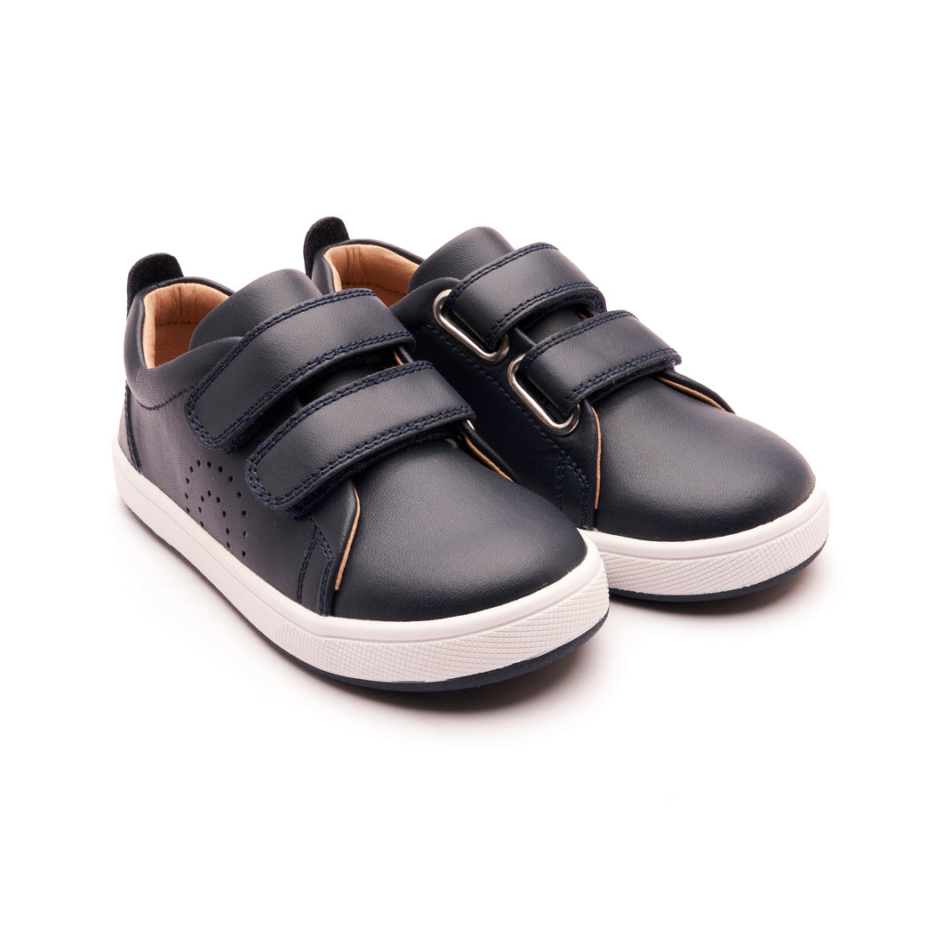 OLDSOLES BIG TOT NAVY BOYS VELCRO LEATHER SNEAKERS